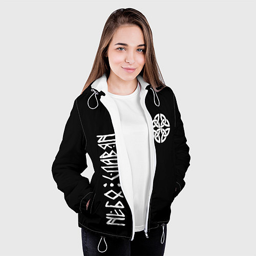 Женская куртка Славянское небо символ / 3D-Белый – фото 3