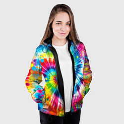 Куртка с капюшоном женская Узор красками, цвет: 3D-черный — фото 2