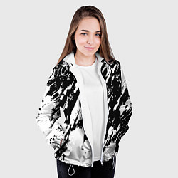 Куртка с капюшоном женская Просто краски штрихи, цвет: 3D-белый — фото 2