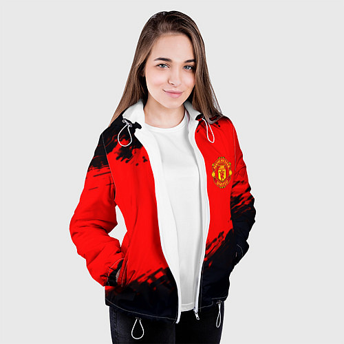 Женская куртка Manchester United colors sport / 3D-Белый – фото 3