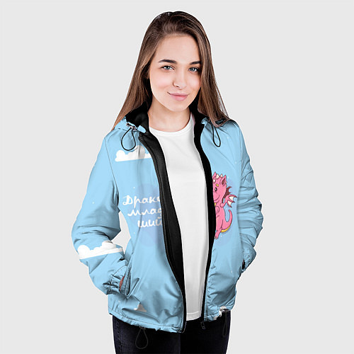 Женская куртка Младший дракон / 3D-Черный – фото 3