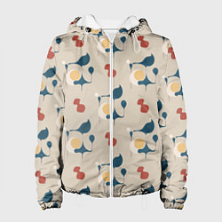 Куртка с капюшоном женская Круг абстракция и линии, цвет: 3D-белый