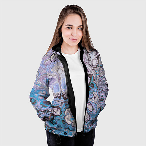 Женская куртка Абстрактный узор / 3D-Черный – фото 3