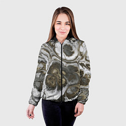 Куртка с капюшоном женская Абстрактный разноцветный узор, цвет: 3D-черный — фото 2