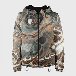 Куртка с капюшоном женская Абстрактный разноцветный узор, цвет: 3D-черный