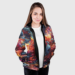 Куртка с капюшоном женская Многоцветный дым, цвет: 3D-черный — фото 2