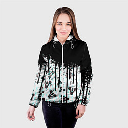 Куртка с капюшоном женская Destiny pattern game abstraction, цвет: 3D-белый — фото 2