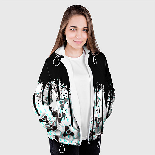 Женская куртка Destiny pattern game abstraction / 3D-Белый – фото 3