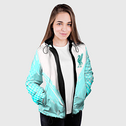 Куртка с капюшоном женская Liverpool logo texture fc, цвет: 3D-черный — фото 2