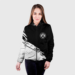 Куртка с капюшоном женская Borussia текстура краски, цвет: 3D-черный — фото 2