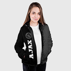 Куртка с капюшоном женская Ajax sport на темном фоне по-вертикали, цвет: 3D-черный — фото 2
