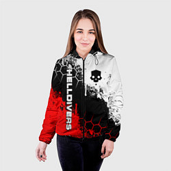 Куртка с капюшоном женская Helldivers 2: Skull Logo, цвет: 3D-черный — фото 2