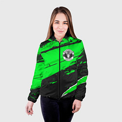 Куртка с капюшоном женская Manchester United sport green, цвет: 3D-черный — фото 2