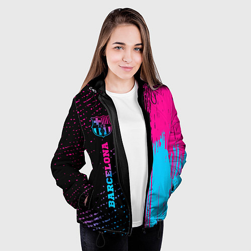Женская куртка Barcelona - neon gradient по-вертикали / 3D-Черный – фото 3