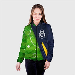 Куртка с капюшоном женская Real Madrid football field, цвет: 3D-черный — фото 2