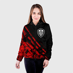 Куртка с капюшоном женская Leeds United sport grunge, цвет: 3D-черный — фото 2