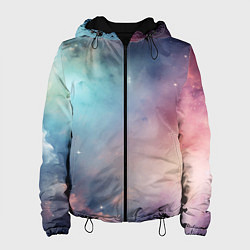 Куртка с капюшоном женская Нежный космос, цвет: 3D-черный