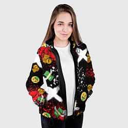 Куртка с капюшоном женская Денежные смайлики и пачки долларов с крыльями, цвет: 3D-черный — фото 2