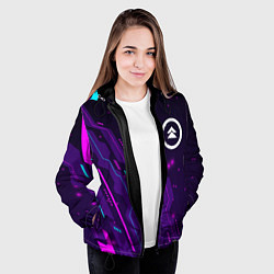 Куртка с капюшоном женская Ghost of Tsushima neon gaming, цвет: 3D-черный — фото 2