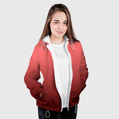 Женская куртка Оттенок розовый антик градиент / 3D-Белый – фото 3