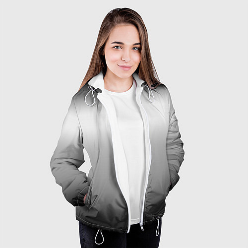 Женская куртка Градиент чёрно-серый / 3D-Белый – фото 3