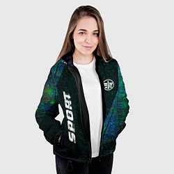 Куртка с капюшоном женская FAW sport glitch blue, цвет: 3D-черный — фото 2