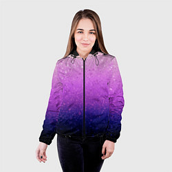 Куртка с капюшоном женская Абстрактный градиент розово-синий, цвет: 3D-черный — фото 2