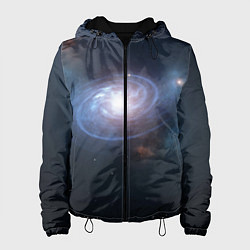 Куртка с капюшоном женская Спиральная галактика, цвет: 3D-черный