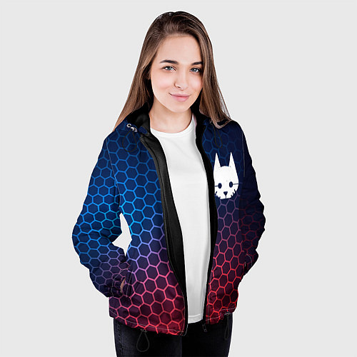 Женская куртка Stray неоновые соты / 3D-Черный – фото 3