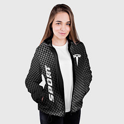Куртка с капюшоном женская Tesla sport carbon, цвет: 3D-черный — фото 2
