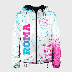 Куртка с капюшоном женская Roma neon gradient style вертикально, цвет: 3D-черный