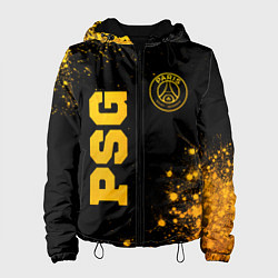 Куртка с капюшоном женская PSG - gold gradient вертикально, цвет: 3D-черный