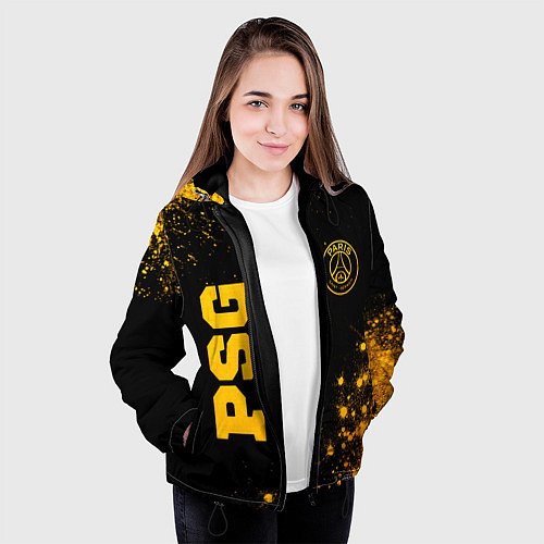 Женская куртка PSG - gold gradient вертикально / 3D-Черный – фото 3