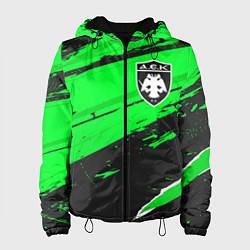 Куртка с капюшоном женская AEK Athens sport green, цвет: 3D-черный
