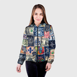 Куртка с капюшоном женская Баксы на дениме пэчворк, цвет: 3D-черный — фото 2