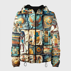 Куртка с капюшоном женская Пэчворк из Египта, цвет: 3D-черный