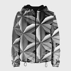 Куртка с капюшоном женская Черно белый узор, цвет: 3D-черный