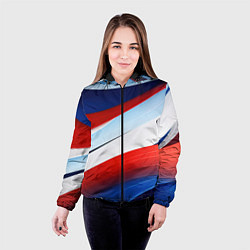 Куртка с капюшоном женская Волнистая абстракция в стиле минимализм, цвет: 3D-черный — фото 2