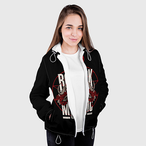 Женская куртка Рок музыка - тяжёлый рок / 3D-Белый – фото 3