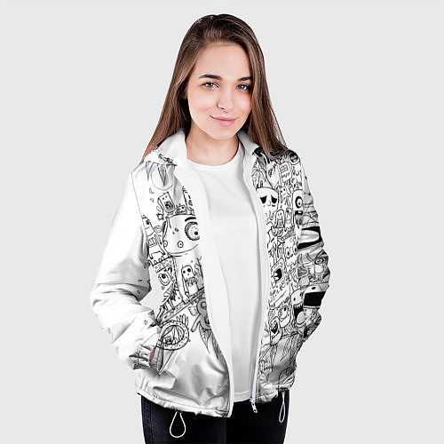 Женская куртка Дудлы с хамелеоном / 3D-Белый – фото 3
