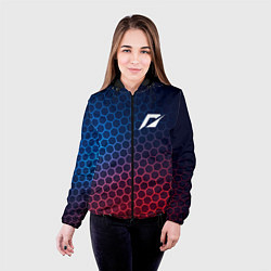 Куртка с капюшоном женская Need for Speed неоновые соты, цвет: 3D-черный — фото 2