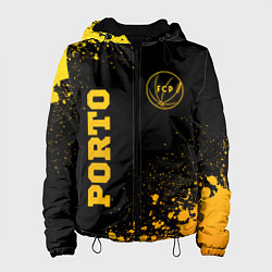 Куртка с капюшоном женская Porto - gold gradient вертикально, цвет: 3D-черный