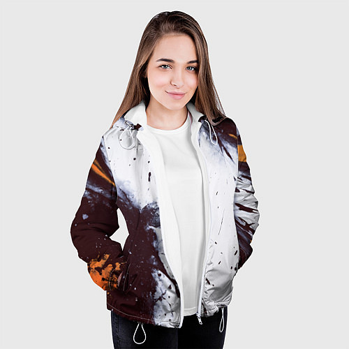 Женская куртка Брызги и мазки красками / 3D-Белый – фото 3
