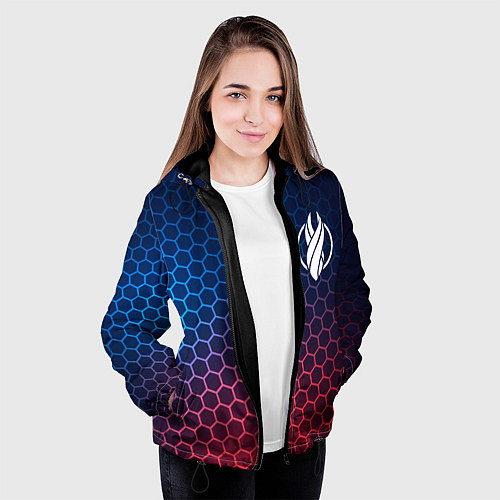 Женская куртка Dead Space неоновые соты / 3D-Черный – фото 3