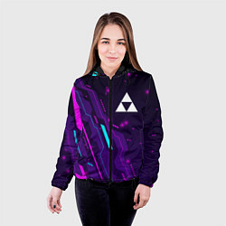Куртка с капюшоном женская Zelda neon gaming, цвет: 3D-черный — фото 2