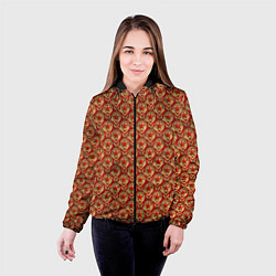 Куртка с капюшоном женская Звезды в стиле СССР, цвет: 3D-черный — фото 2