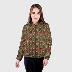 Куртка с капюшоном женская 9 мая солдаты паттерн, цвет: 3D-черный — фото 2