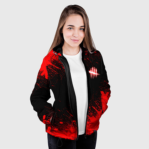 Женская куртка Dead by daylight огненный / 3D-Черный – фото 3