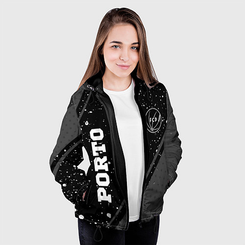 Женская куртка Porto sport на темном фоне вертикально / 3D-Черный – фото 3