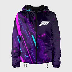 Куртка с капюшоном женская Forza Horizon neon gaming, цвет: 3D-черный